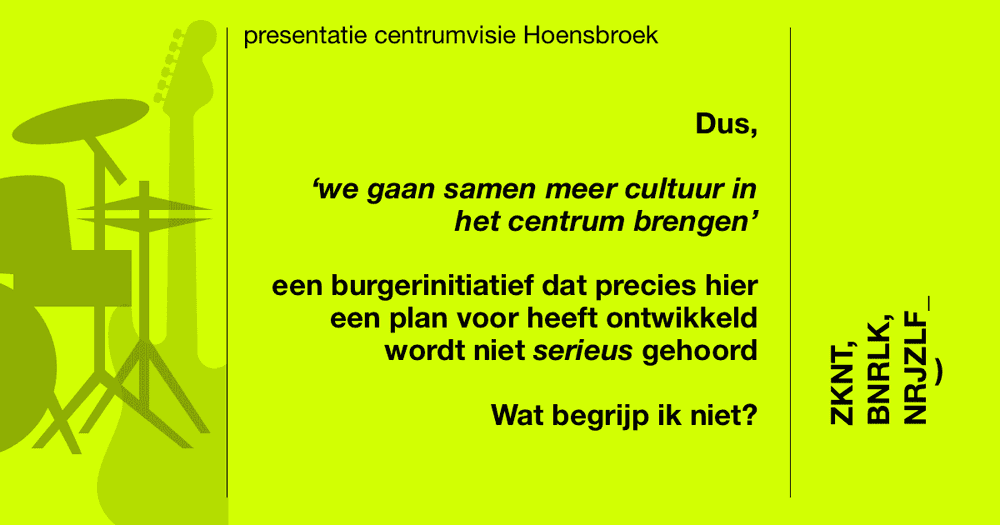 We gaan meer cultuur in het centrum brengen?